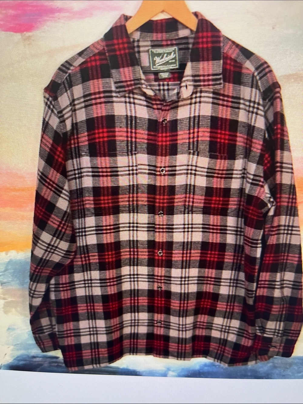 Tommy Hilfiger Red, Black & White Plaid Button-Down Shirt